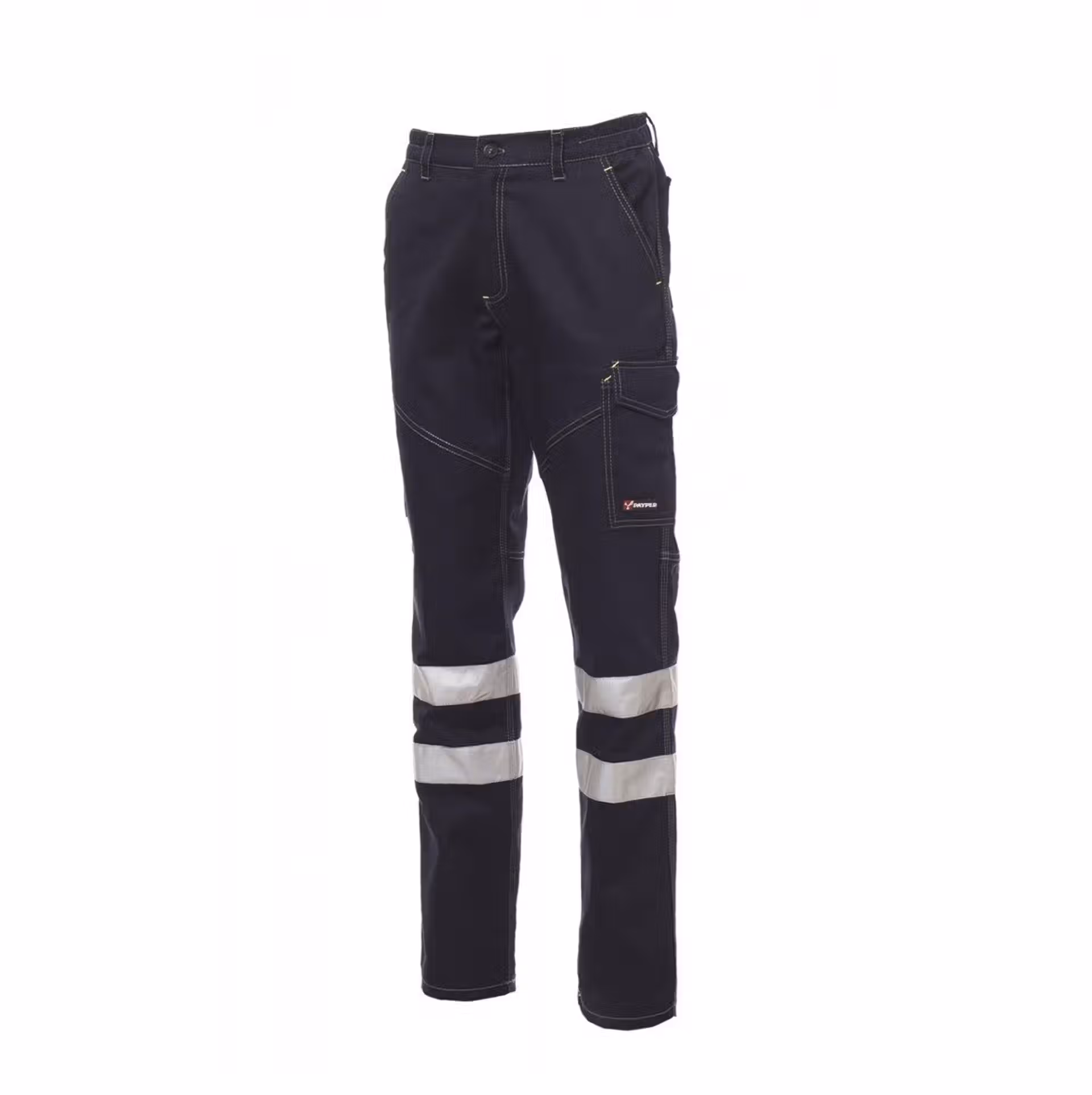 PAYPER SANFOR TWILL WORK TROUSERS WITH REFLECTIVE STRIPES - WORKER REFLEX